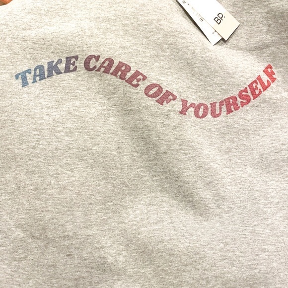 Bp. Mock Neck Graphic Sweatshirt in Grey - Picture 2 of 2